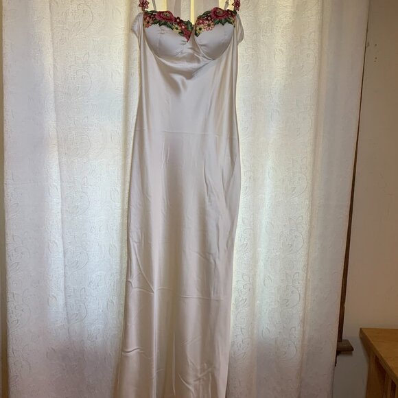 Evelyn Satin Maxi Dress - White - Picture 3 of 5